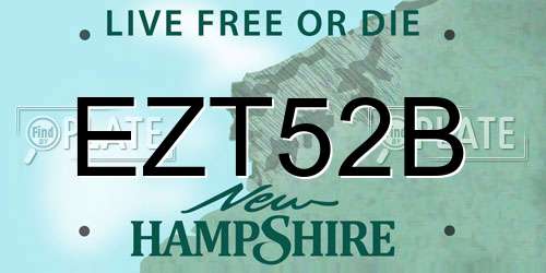 EZT52B New Hampshire License Plate