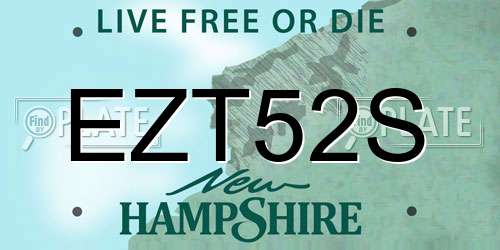 EZT52S New Hampshire License Plate