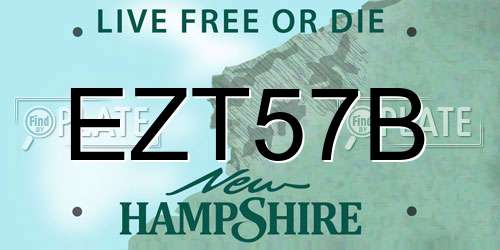EZT57B New Hampshire License Plate