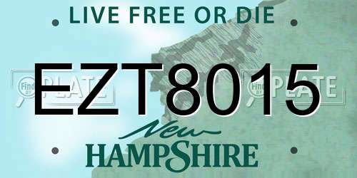 EZT8015 New Hampshire License Plate