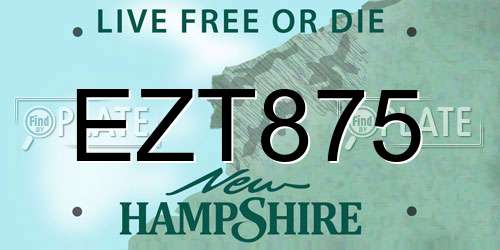 EZT875 New Hampshire License Plate