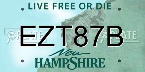 EZT87B New Hampshire License Plate