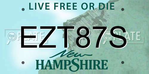 EZT87S New Hampshire License Plate