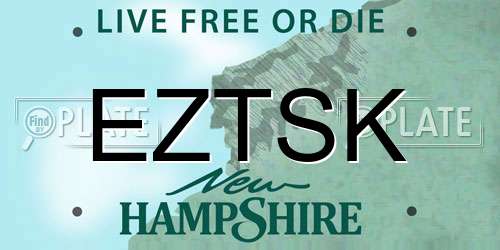 EZTSK New Hampshire License Plate
