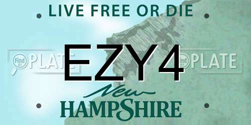 EZY4 New Hampshire License Plate