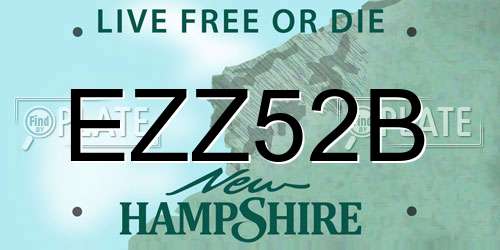 EZZ52B New Hampshire License Plate