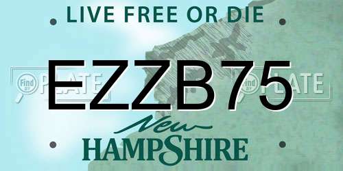 EZZB75 New Hampshire License Plate