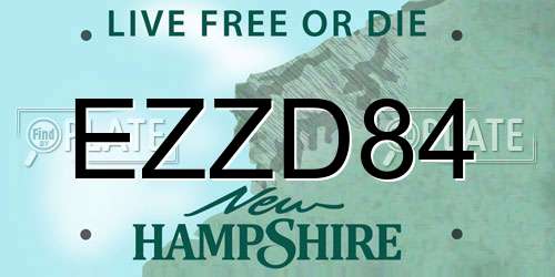 EZZD84 New Hampshire License Plate