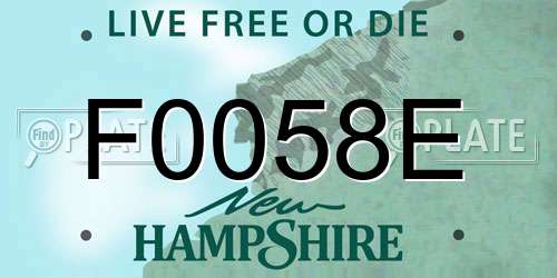 F0058E New Hampshire License Plate