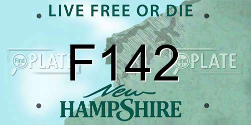 F142 New Hampshire License Plate