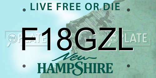 F18GZL New Hampshire License Plate