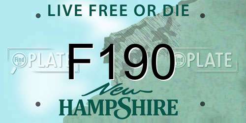 F190 New Hampshire License Plate