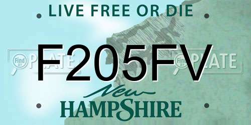 F205FV New Hampshire License Plate