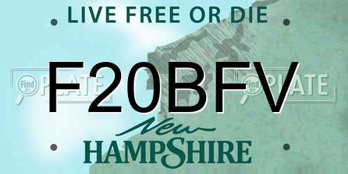 F20BFV New Hampshire License Plate
