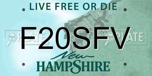 F20SFV New Hampshire License Plate