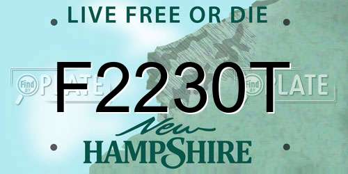 F2230T New Hampshire License Plate