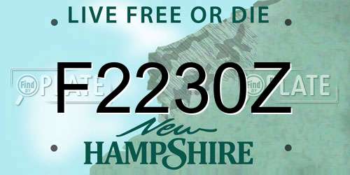 F2230Z New Hampshire License Plate