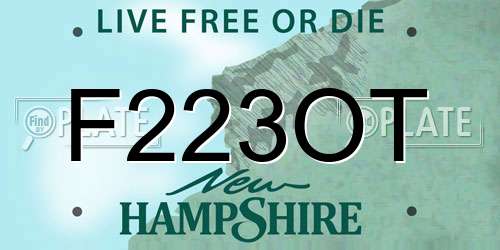 F223OT New Hampshire License Plate