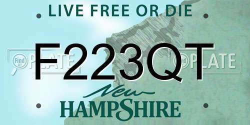 F223QT New Hampshire License Plate