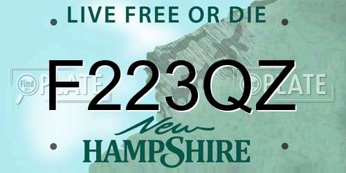 F223QZ New Hampshire License Plate