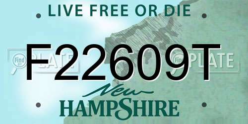 F22609T New Hampshire License Plate