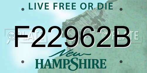 F22962B New Hampshire License Plate