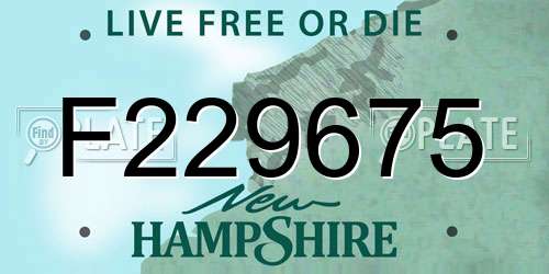 F229675 New Hampshire License Plate