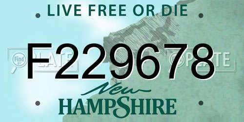 F229678 New Hampshire License Plate
