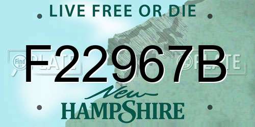 F22967B New Hampshire License Plate