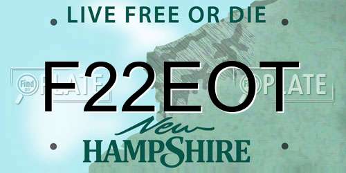 F22EOT New Hampshire License Plate