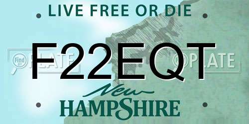 F22EQT New Hampshire License Plate
