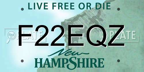 F22EQZ New Hampshire License Plate