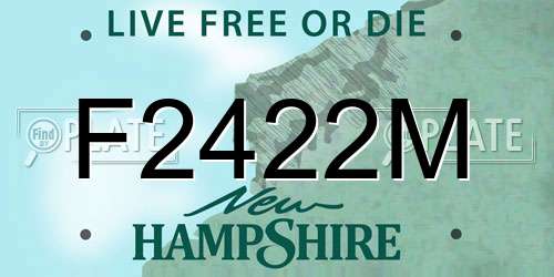 F2422M New Hampshire License Plate