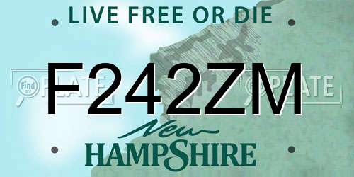F242ZM New Hampshire License Plate