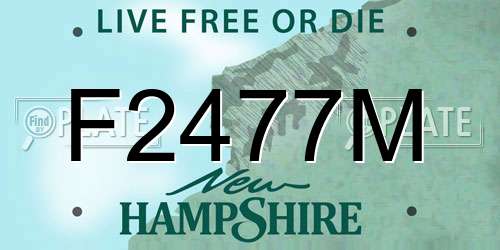 F2477M New Hampshire License Plate