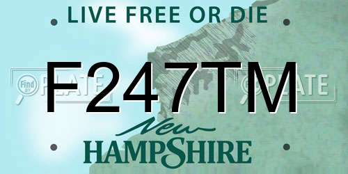 F247TM New Hampshire License Plate