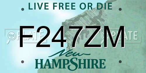F247ZM New Hampshire License Plate