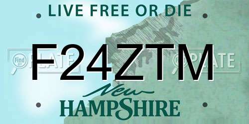 F24ZTM New Hampshire License Plate