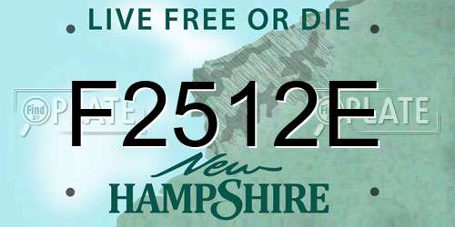 F2512E New Hampshire License Plate