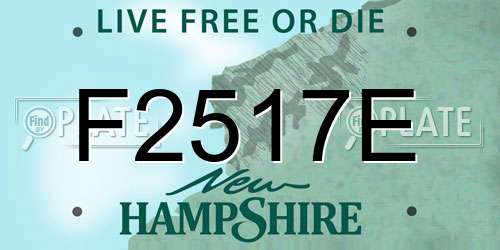 F2517E New Hampshire License Plate