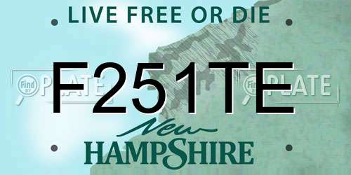 F251TE New Hampshire License Plate