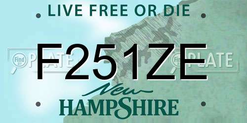 F251ZE New Hampshire License Plate