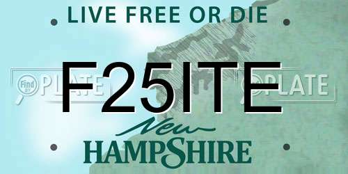 F25ITE New Hampshire License Plate