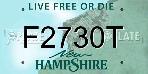 F2730T New Hampshire License Plate