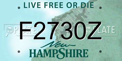 F2730Z New Hampshire License Plate