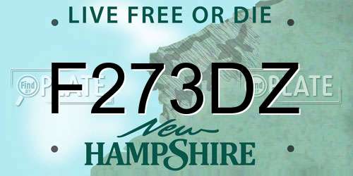 F273DZ New Hampshire License Plate