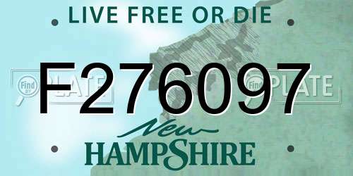 F276097 New Hampshire License Plate