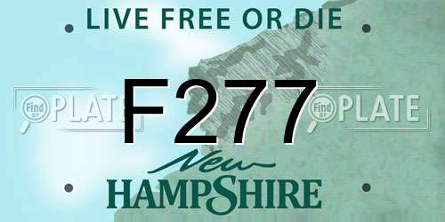F277 New Hampshire License Plate