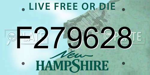 F279628 New Hampshire License Plate