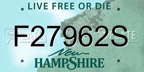 F27962S New Hampshire License Plate